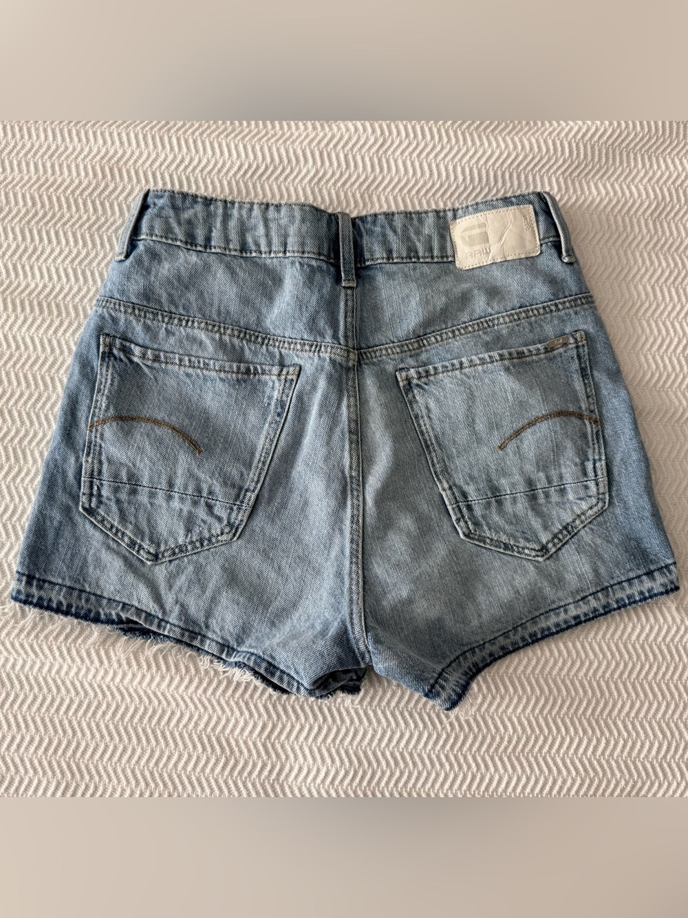 G-Star Light Blue Denim High-Rise Jean Shorts